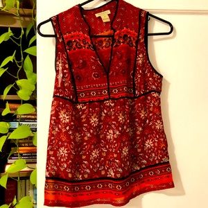 Lucky brand boho pattern tank top size XS